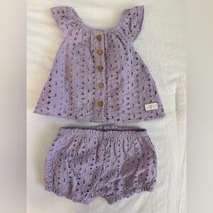 Baby Girl Purple Kids Outfit Diaper Set